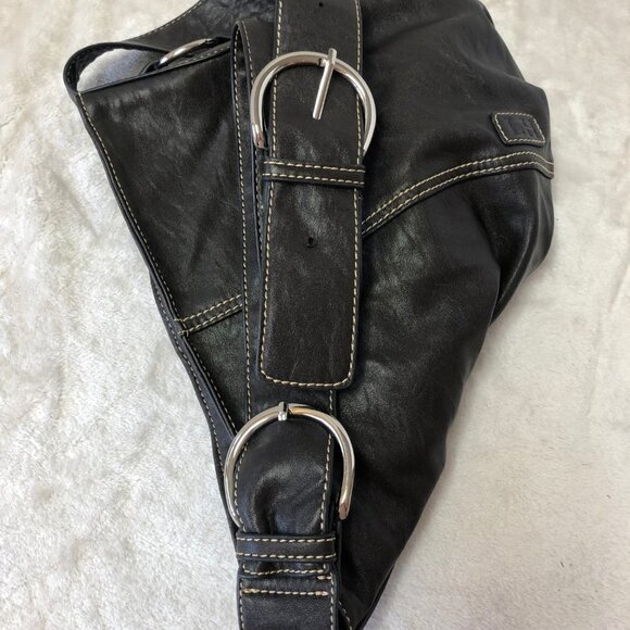 LOUENHIDE Dark Chocolate Brown Vegan Leather Bucket Bag Purse - Picture 8 of 13